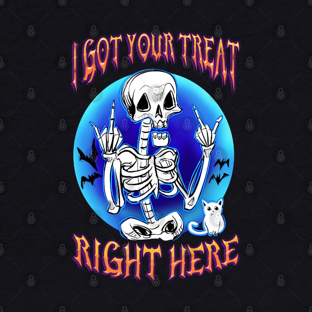 I Got Your Treat Right Here Skelly by Shawnsonart